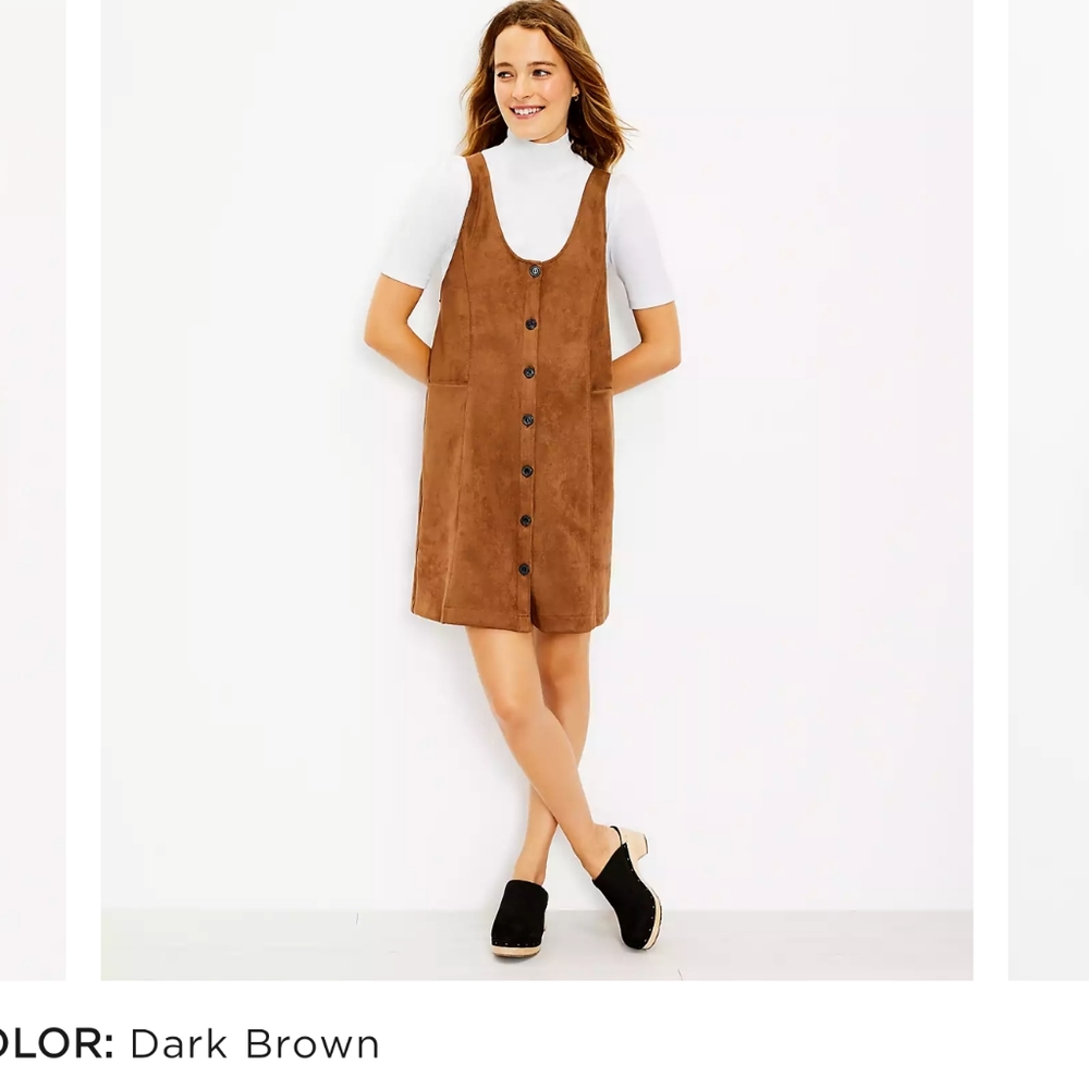 LOFT faux suede dress NWT